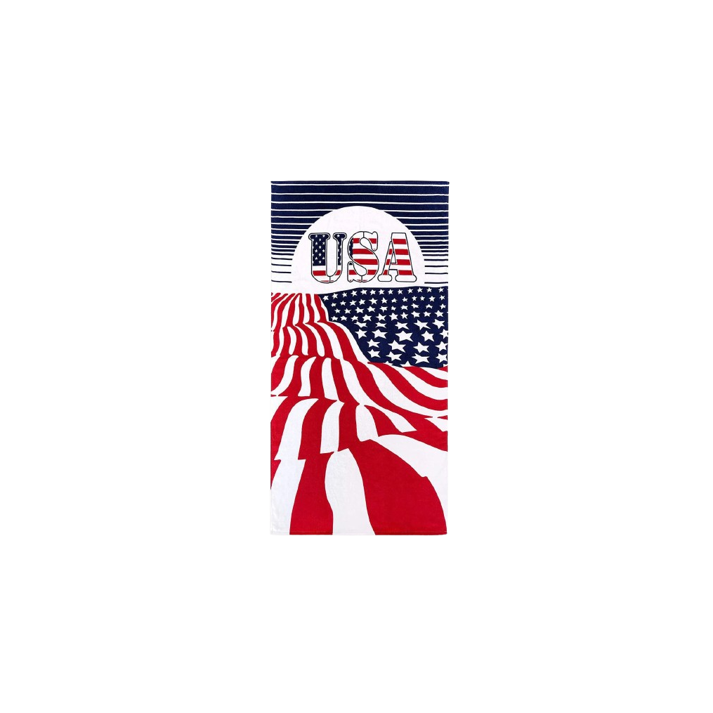 A to Z Towels Dohler Usa Sun & Flag Beach Towel 30”X 60”