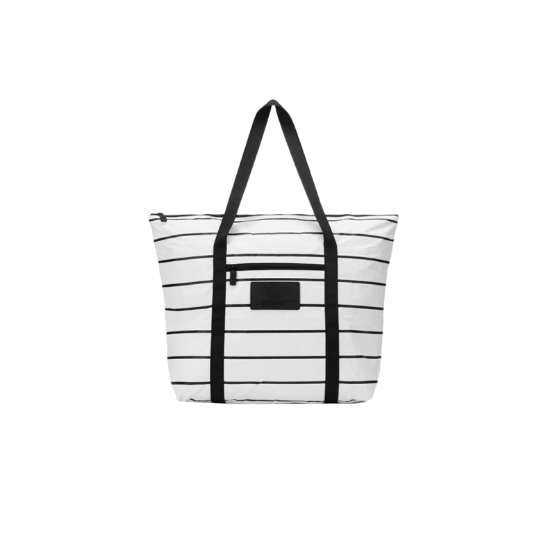 ALOHA Pinstripe Zipper Beach Tote