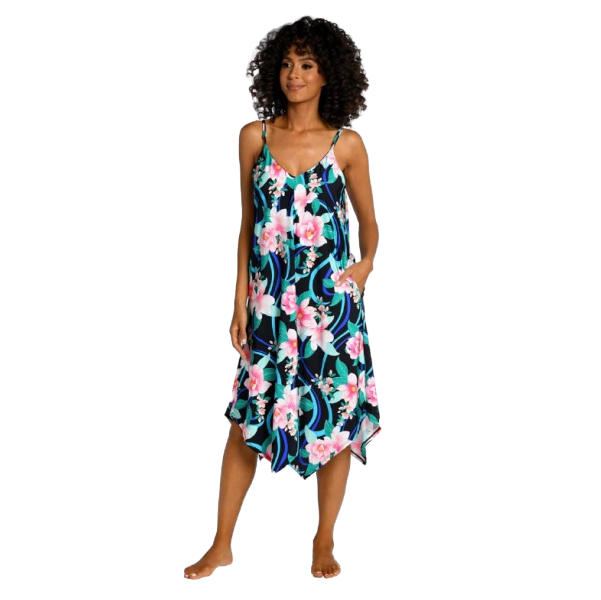 La Blanca Women's Nightfall Blooms Tank Cover Up Dress